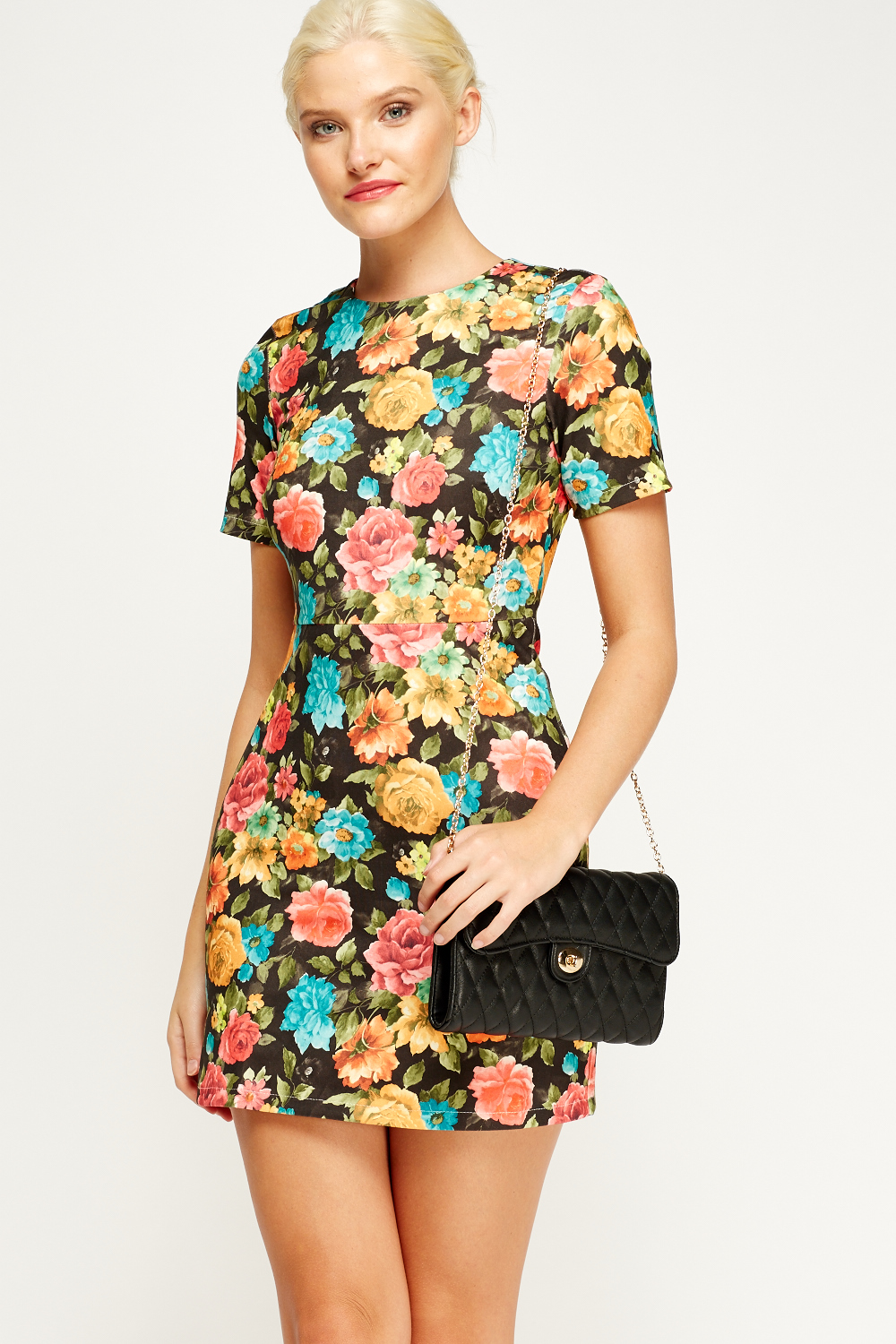 Floral Mini Bodycon Dress - Just $7