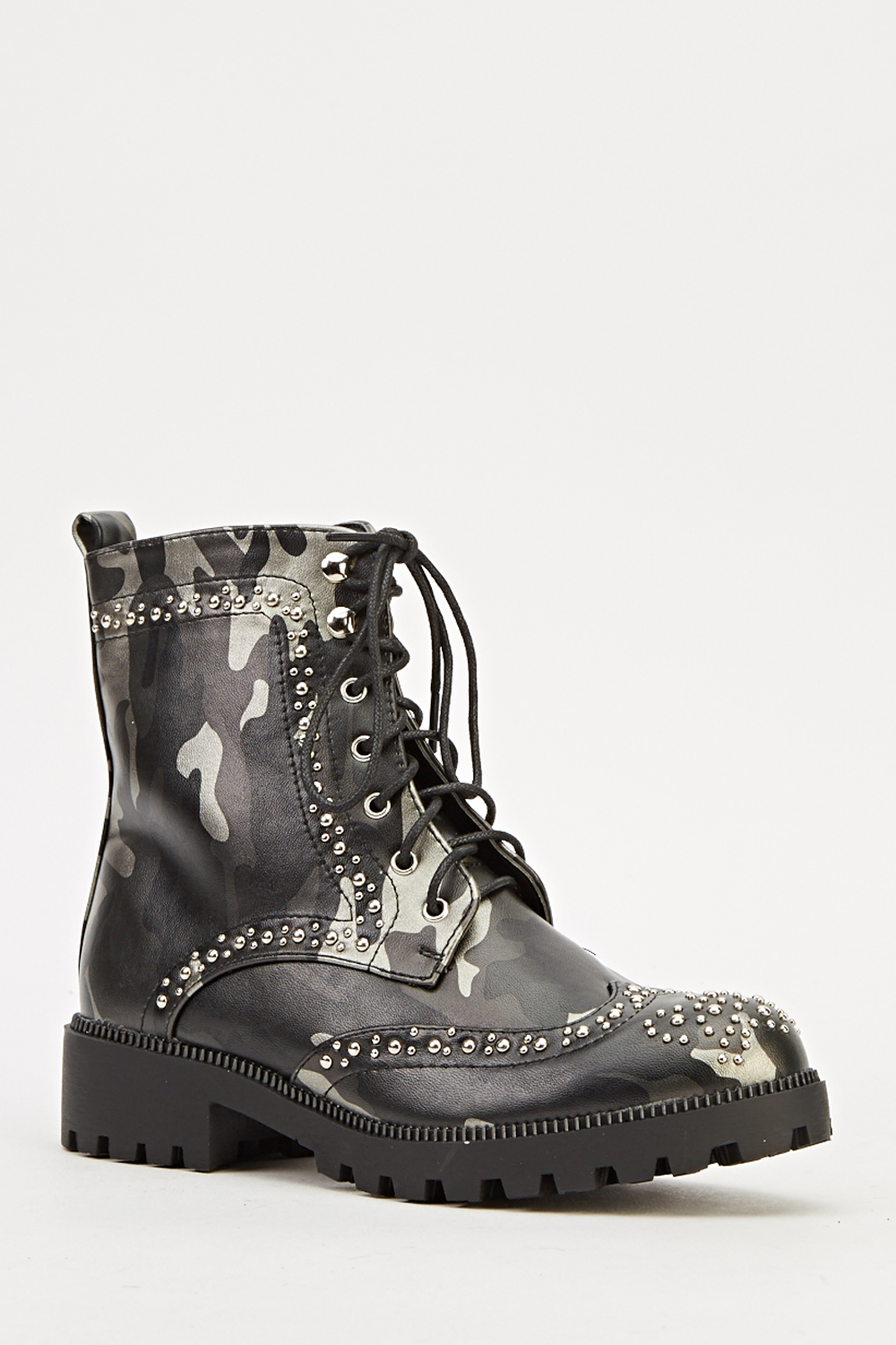 Camouflage Studded Boots - Just $7