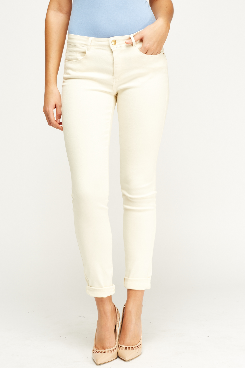Cotton Blend Straight Leg Jeans - Just $7