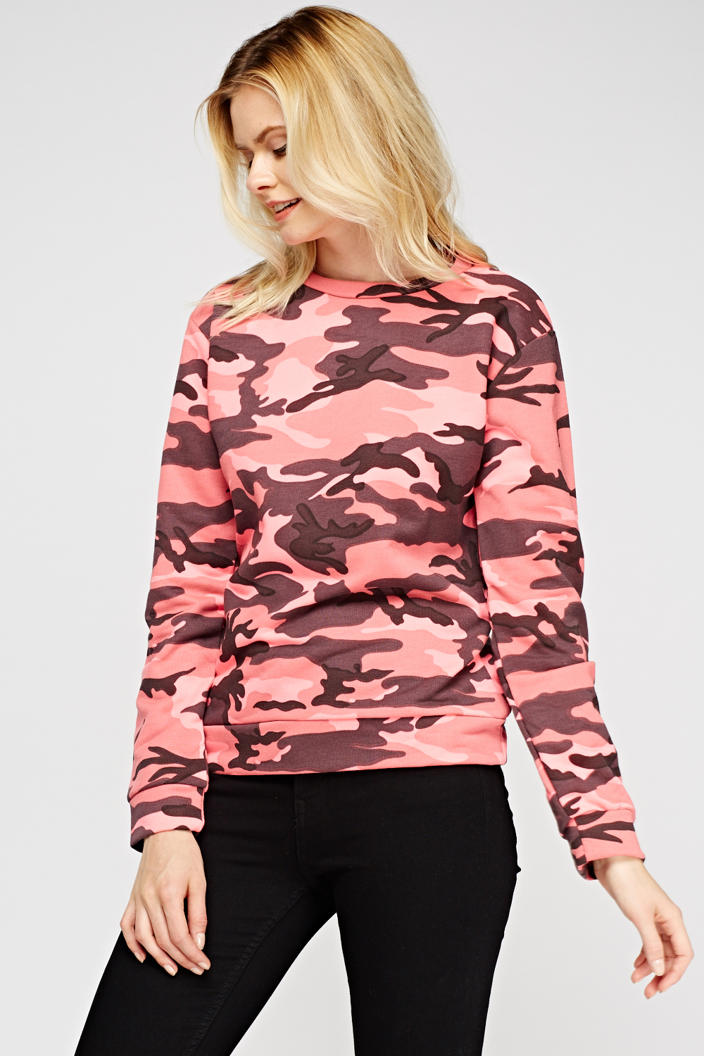 Hot Pink Camouflage Jumper - Just $6