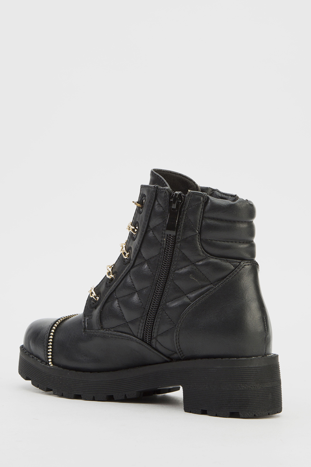 Chain Lace Up Biker Boots - Just $7