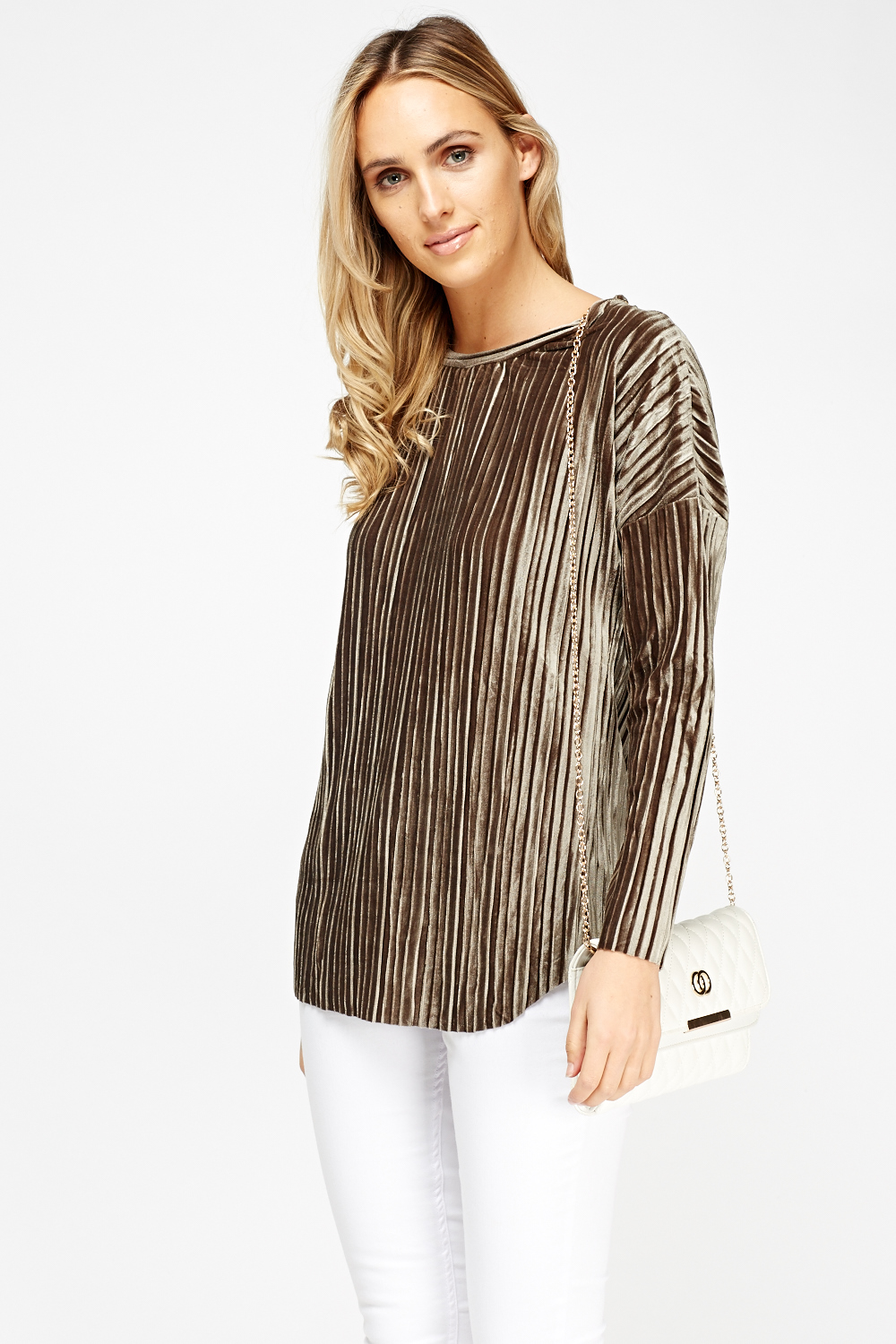 Pleated Long Sleeve Top - Just $7