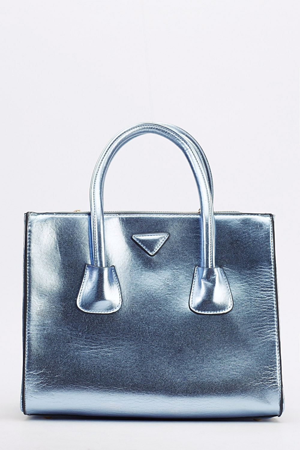 metallic blue bag