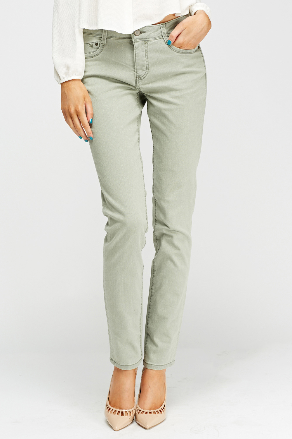 Light Green Straight Leg Jeans - Just $7