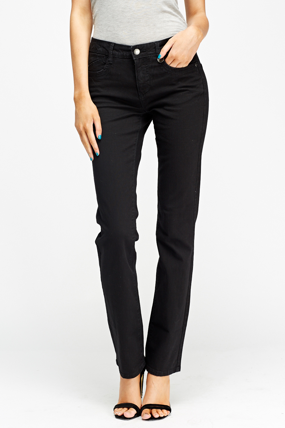 Straight Leg Black Denim Jeans - Just $7