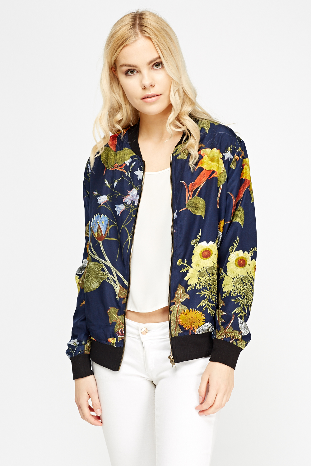 Light Weight Floral Bomber Jacket - Just $7