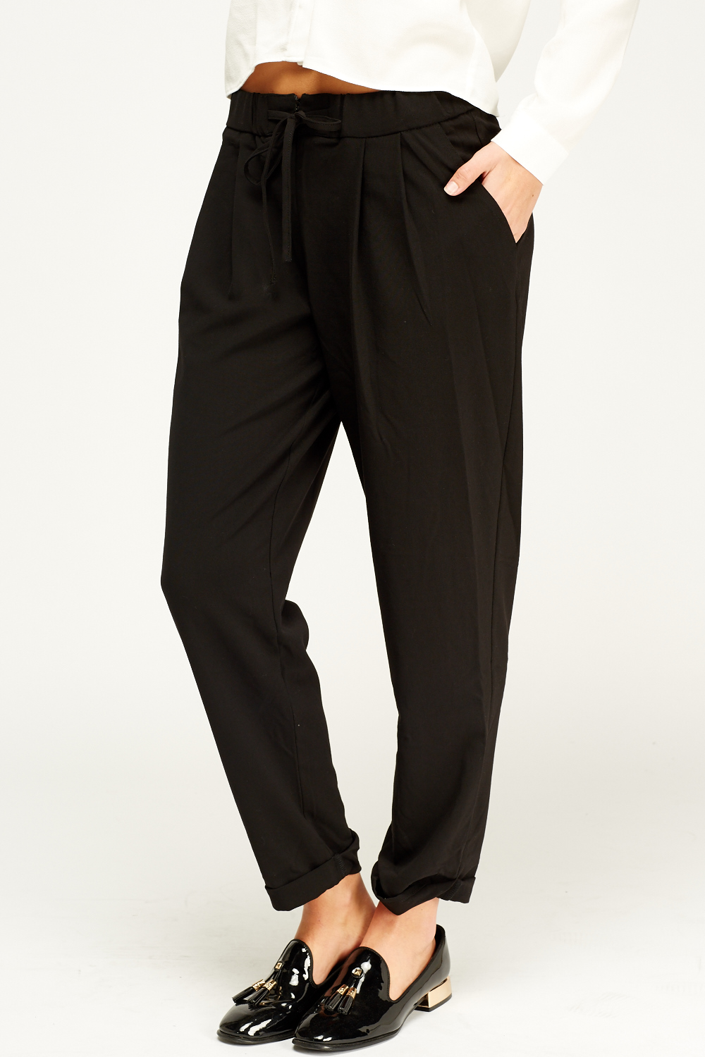 Elasticated Black Trousers - Just $7