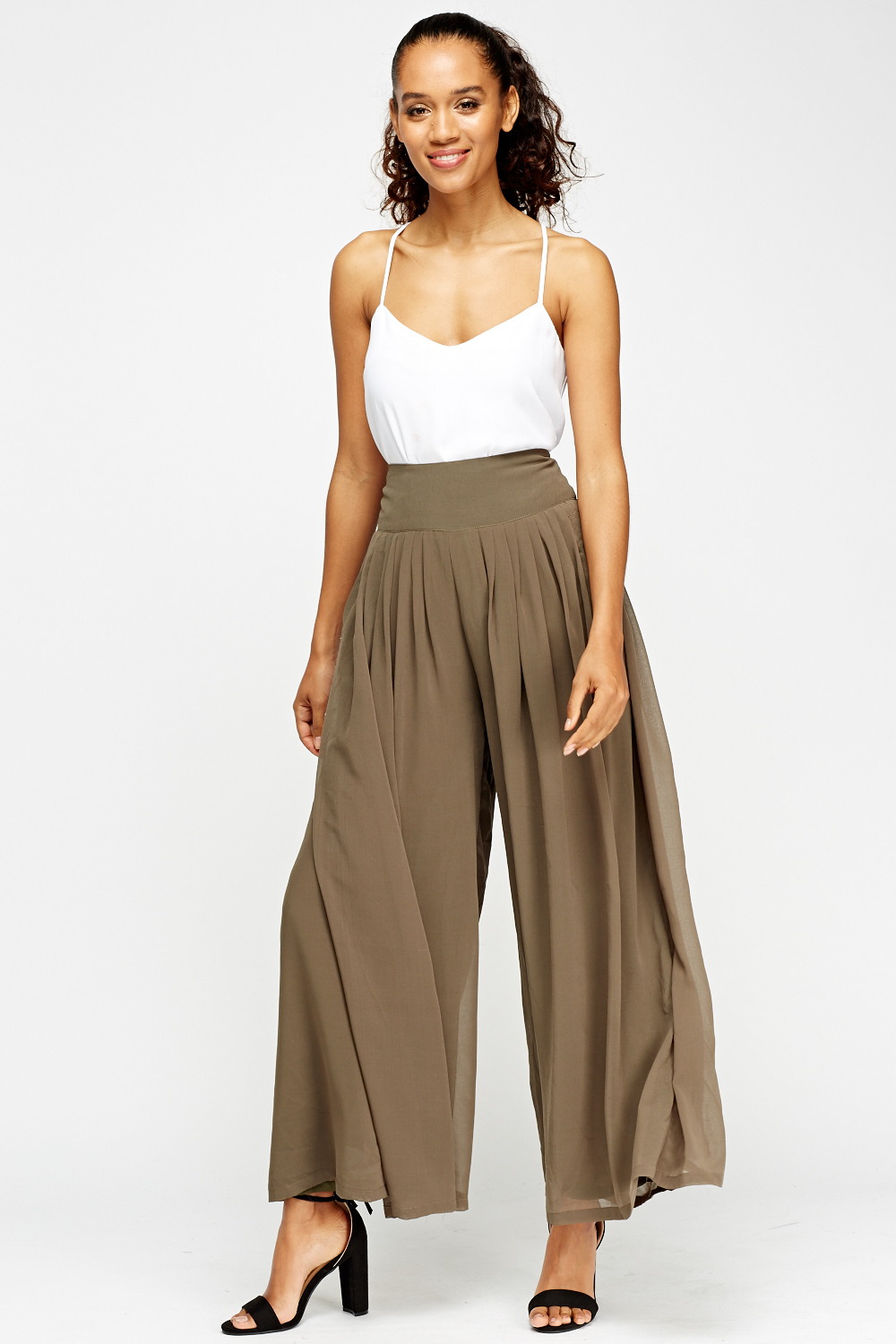 Sheer Wide Leg Trousers - Just $6