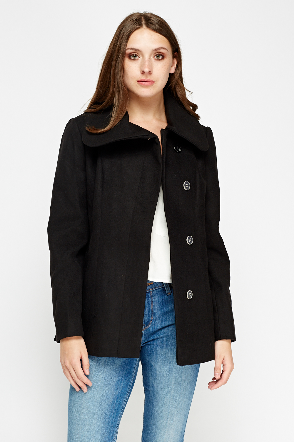Black Fitted Casual Coat - Just $7