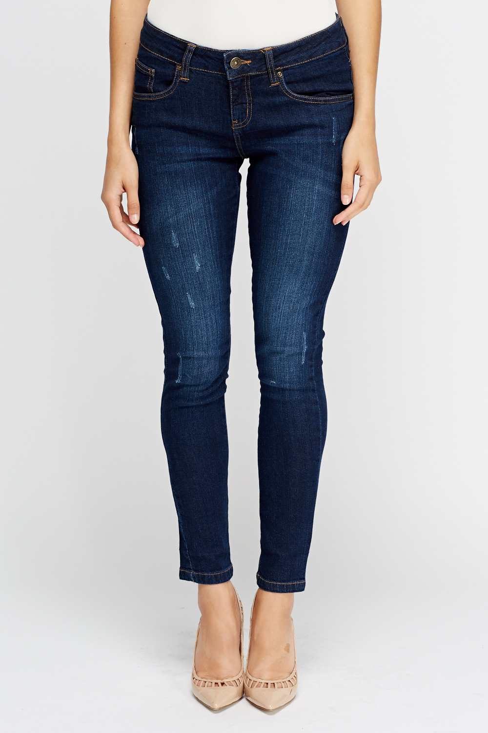 Straight Leg Dark Blue Jeans - Just $7