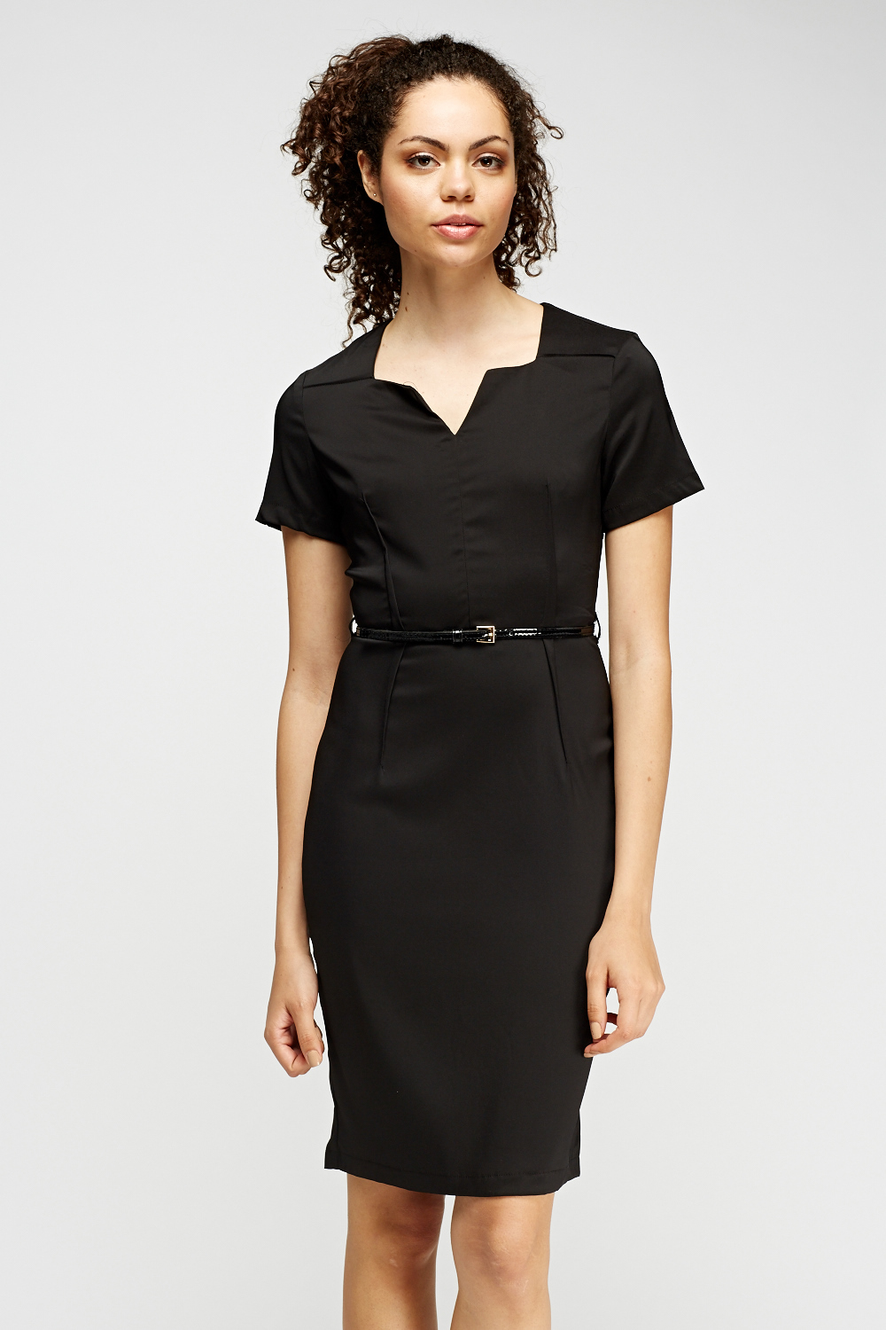 Black Pencil Belted Dress - Just $6