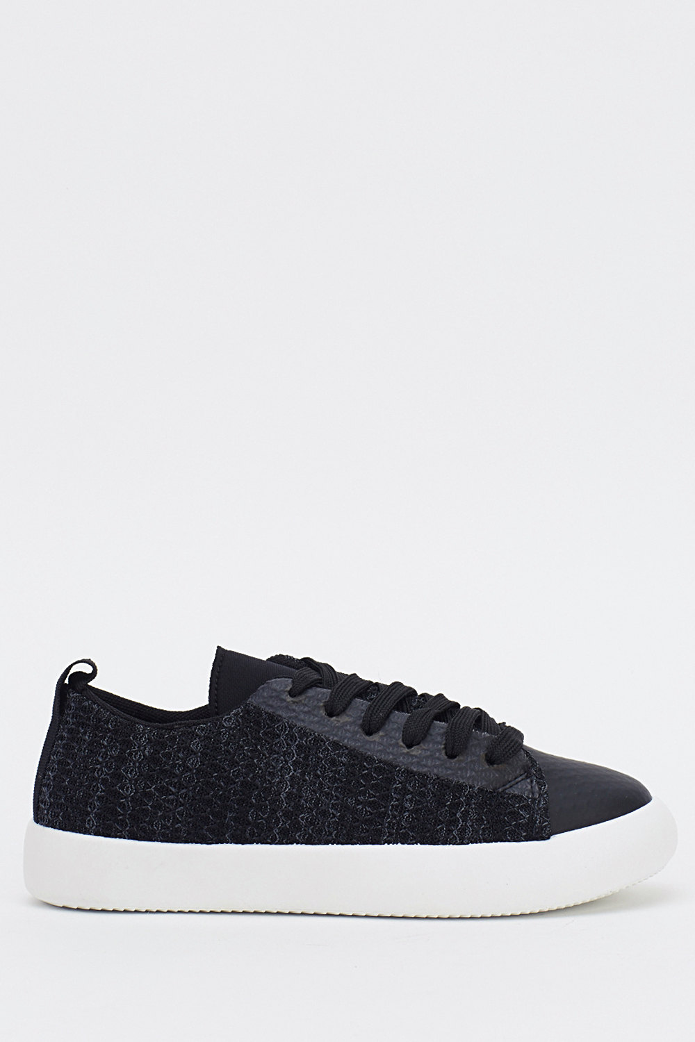 Textured Low Top Lace Up Trainers - Just $7