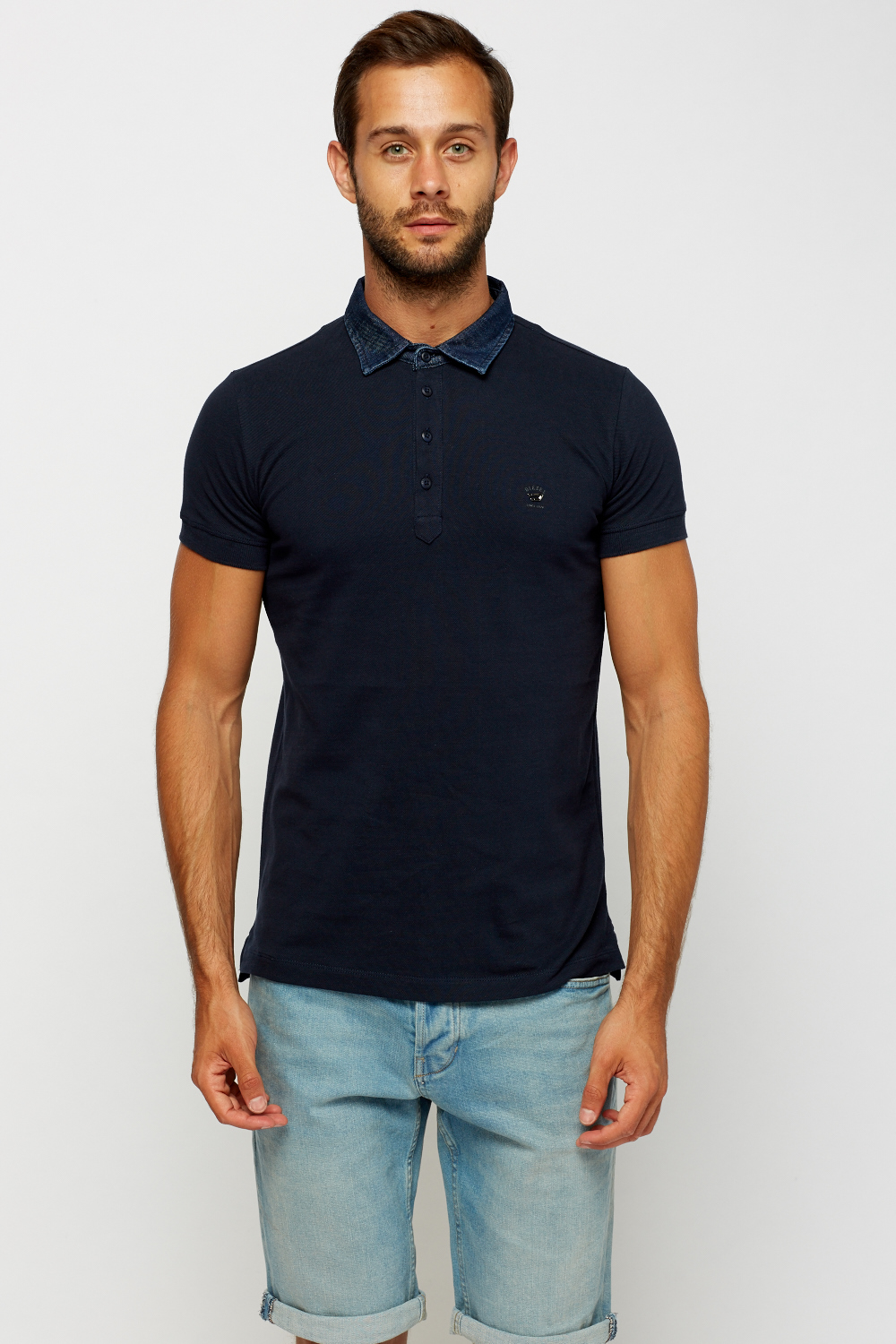 Diesel Denim Collar Polo T-Shirt - Limited edition | Discount Designer ...