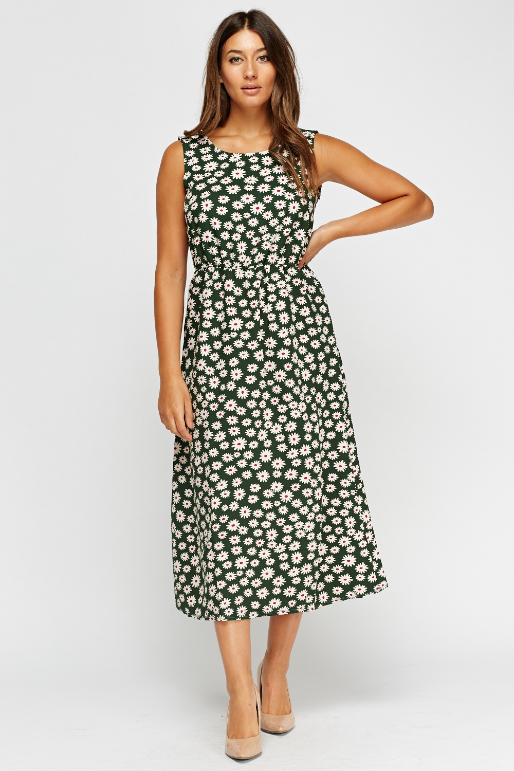 Green Floral Midi Dress - Just $6