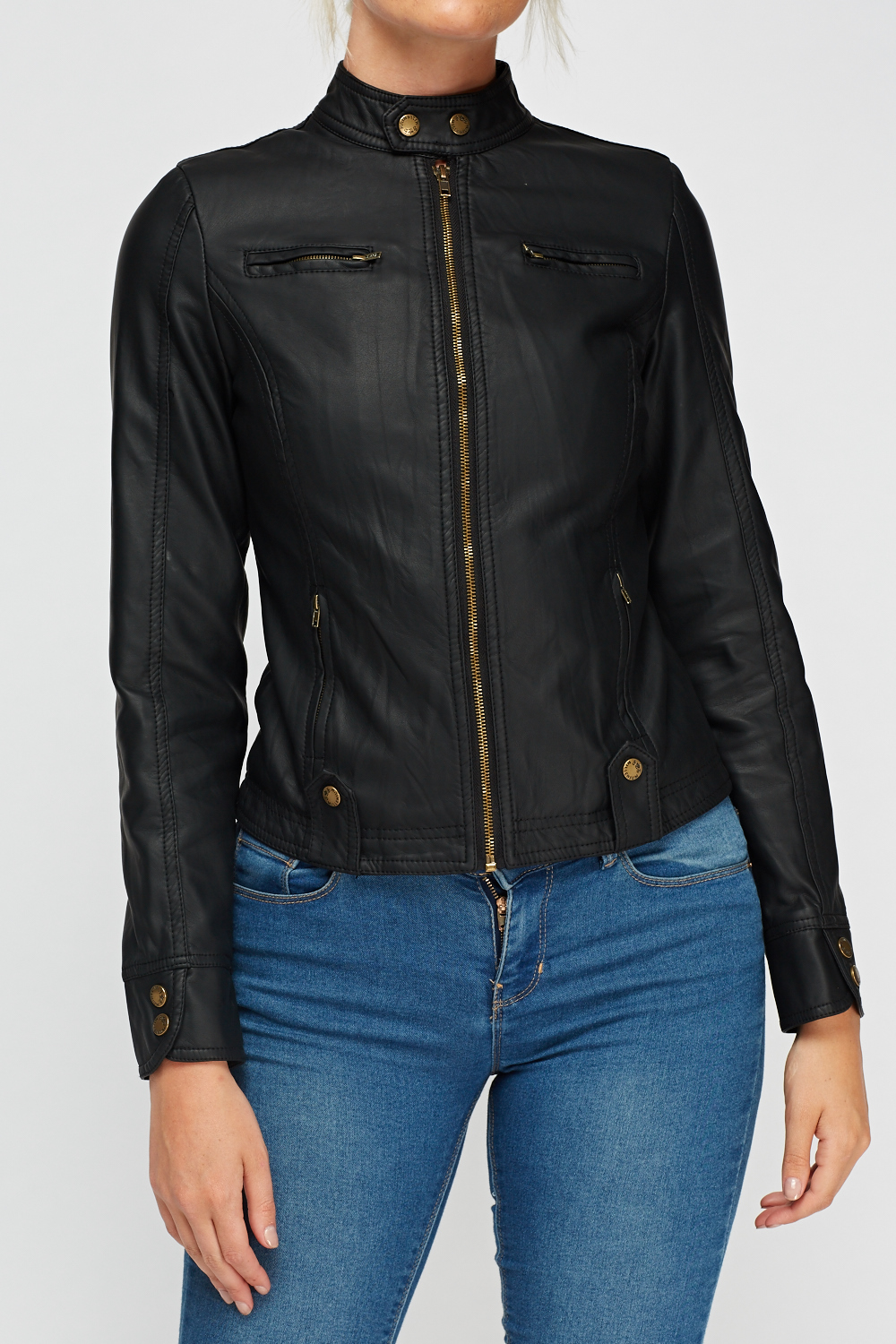Download V-Code Womens Millenium Biker Jacket Long Sleeve Zip Front ...