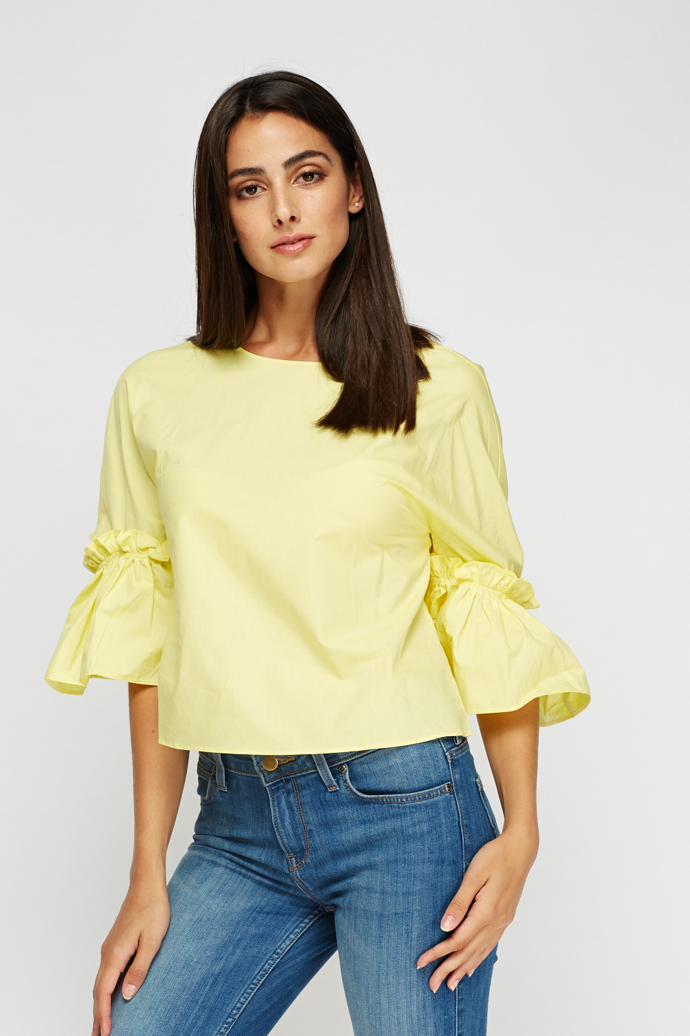 Frilled Sleeve Crop Top - Just $7