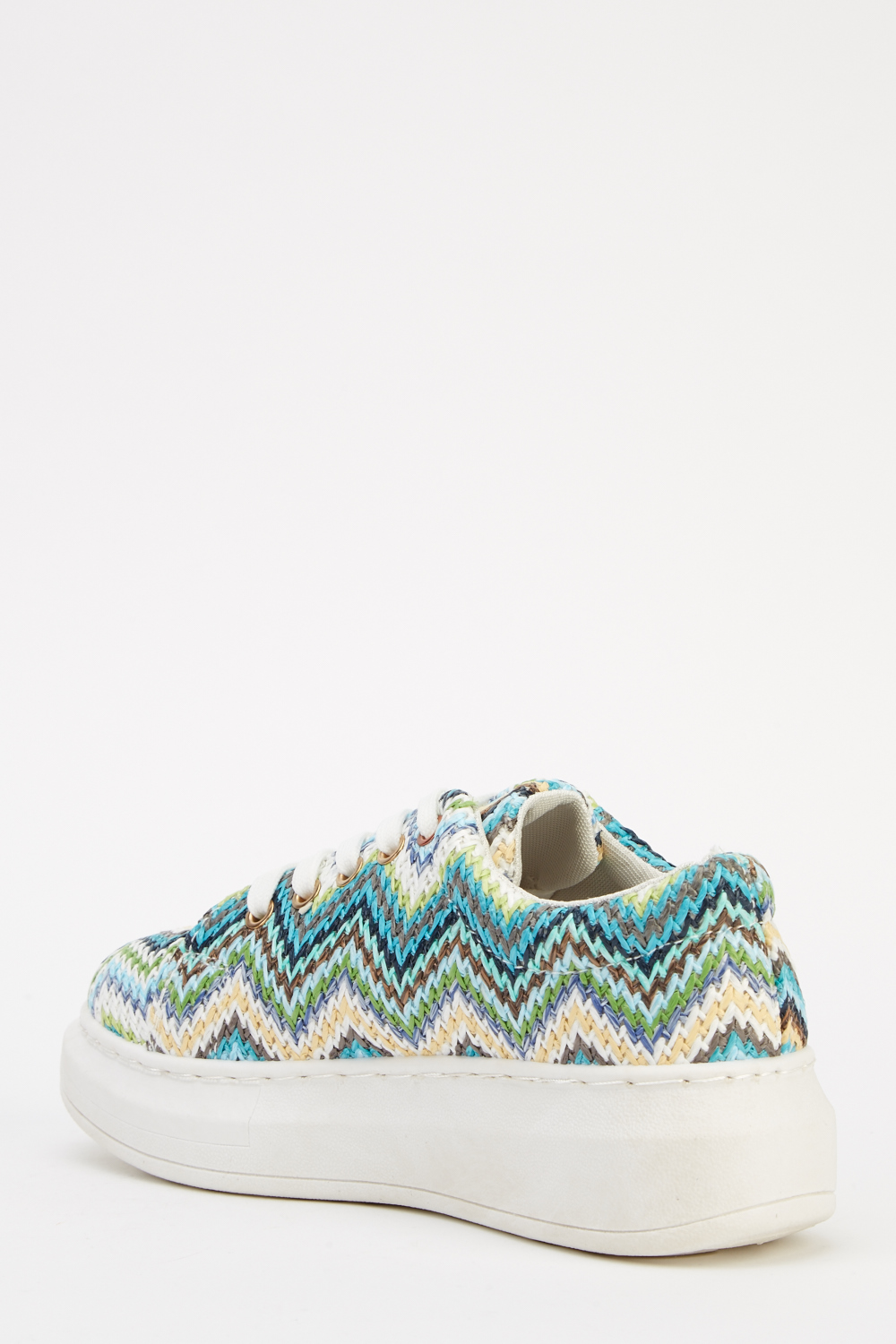 Zig Zag Lace Up Woven Shoes 4 Colours Just £5