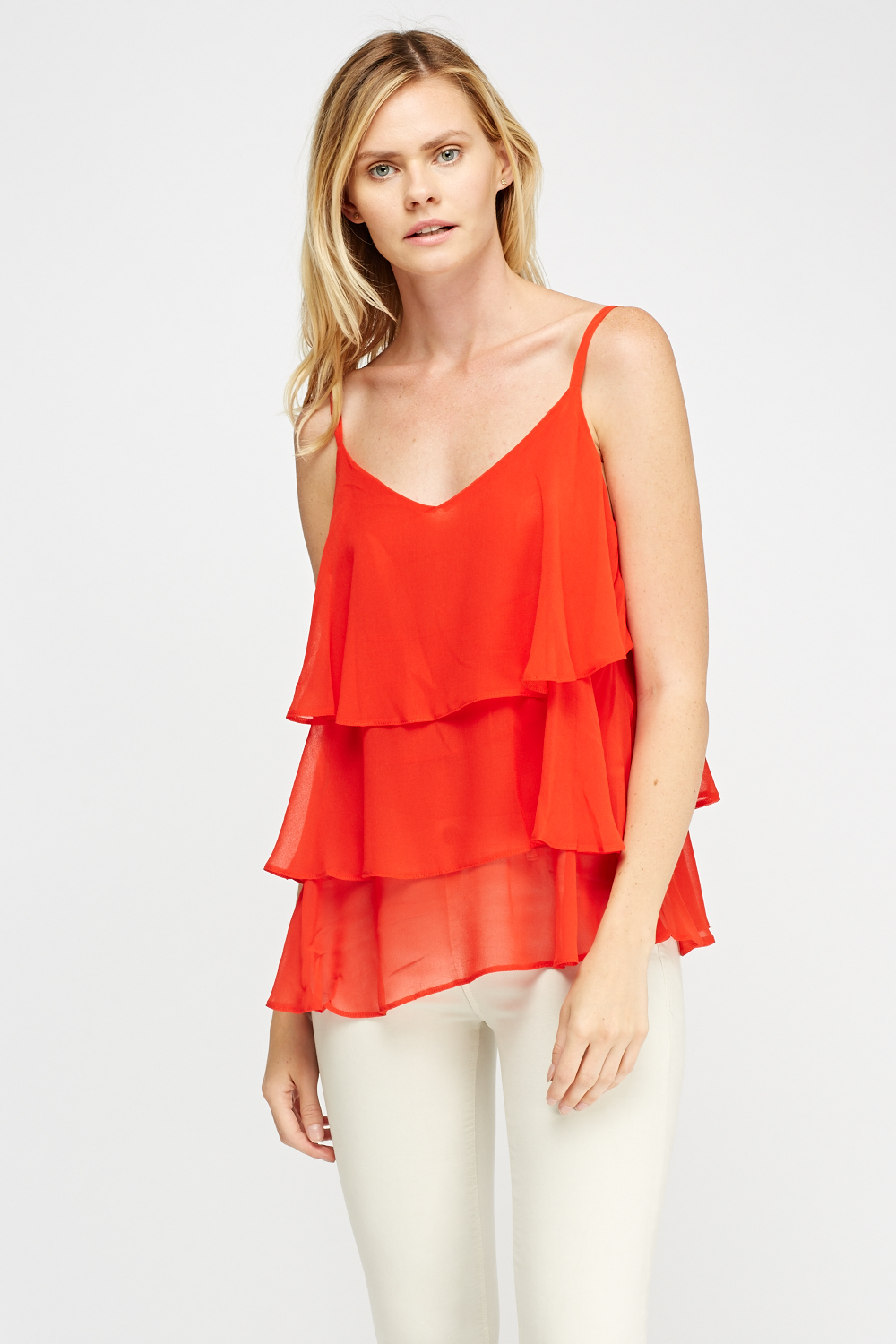 Layered Red Cami Top - Just $3