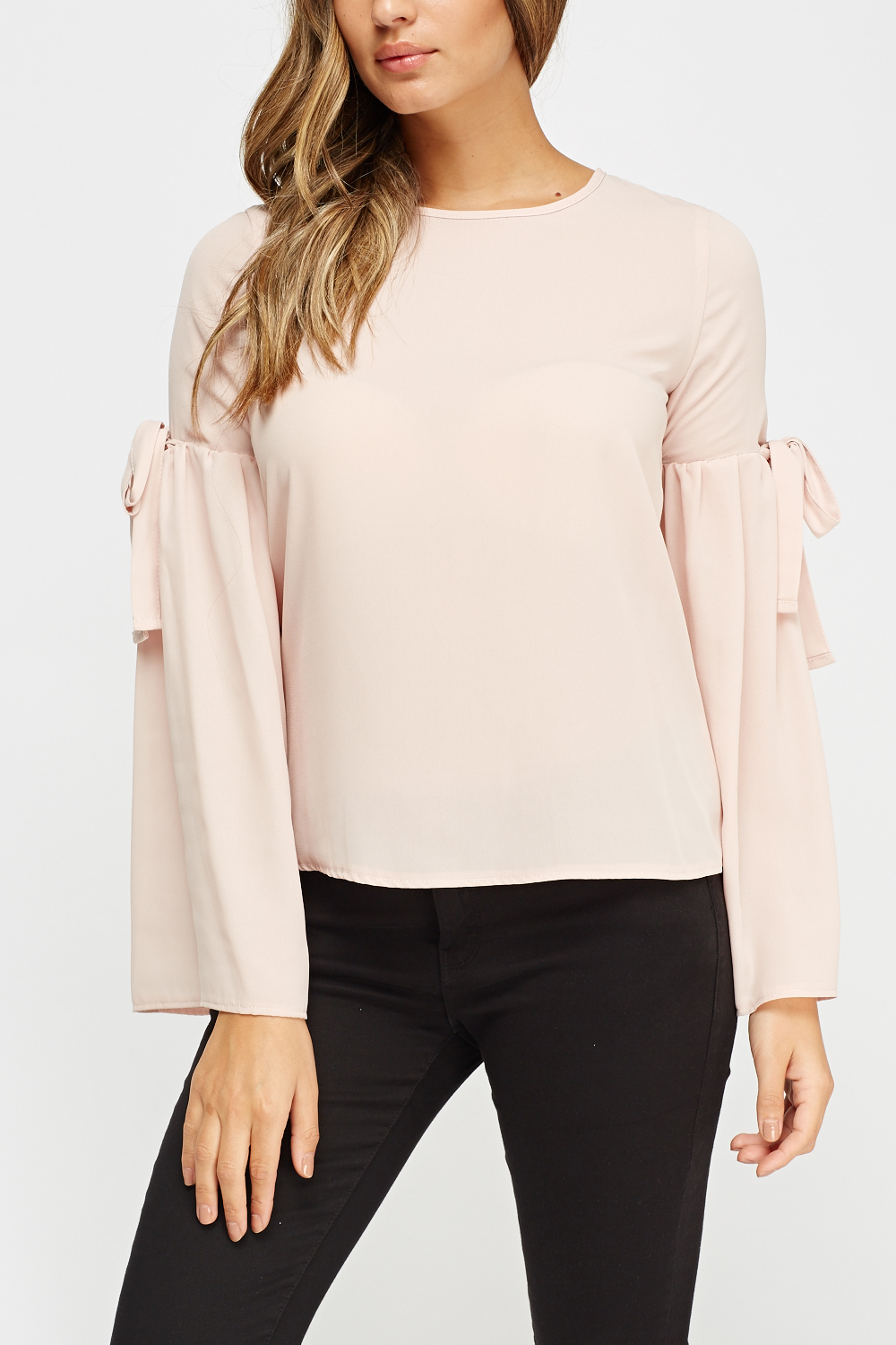 Flare Sleeve Light Pink Top - Just $7