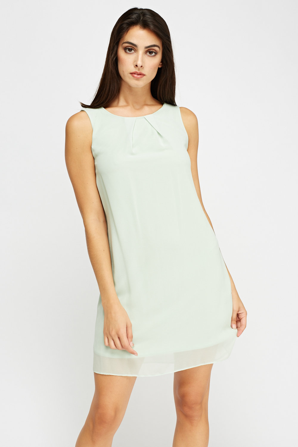 Pleated Front Shift Dress - Just $2
