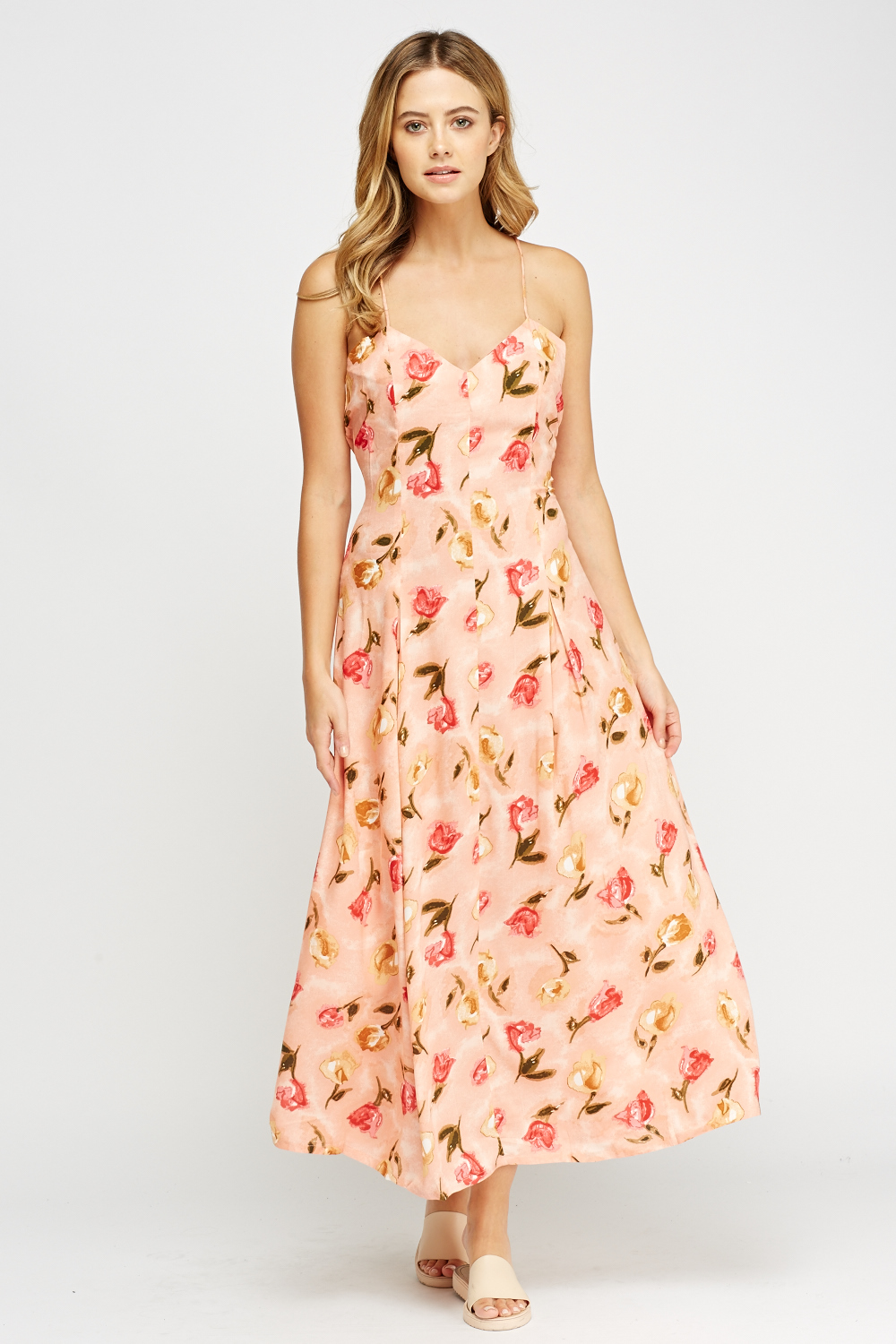 Flower Printed Maxi Dress - Just $6