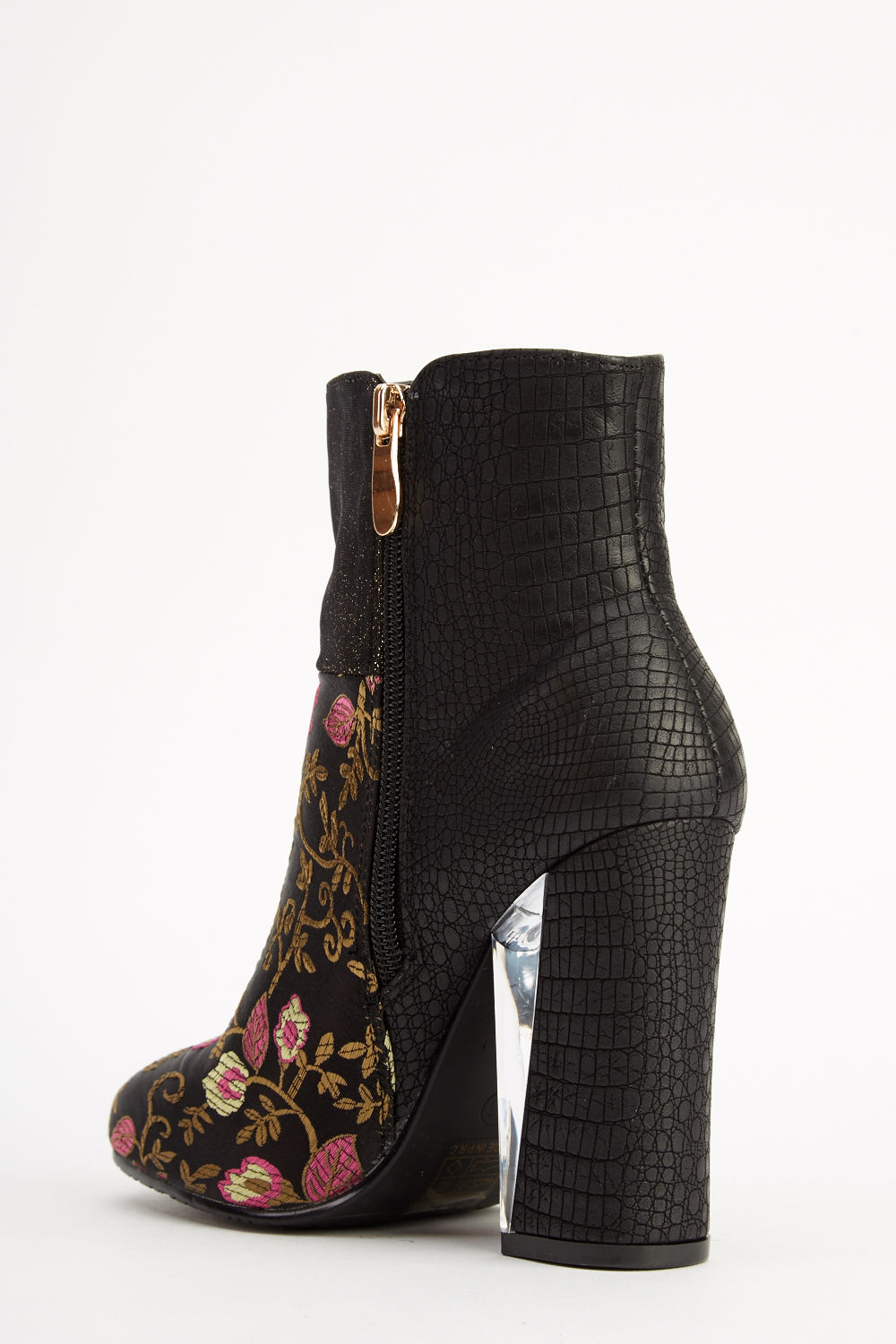 Sergio Todzi Floral Contrast Heeled Boots - Just $6