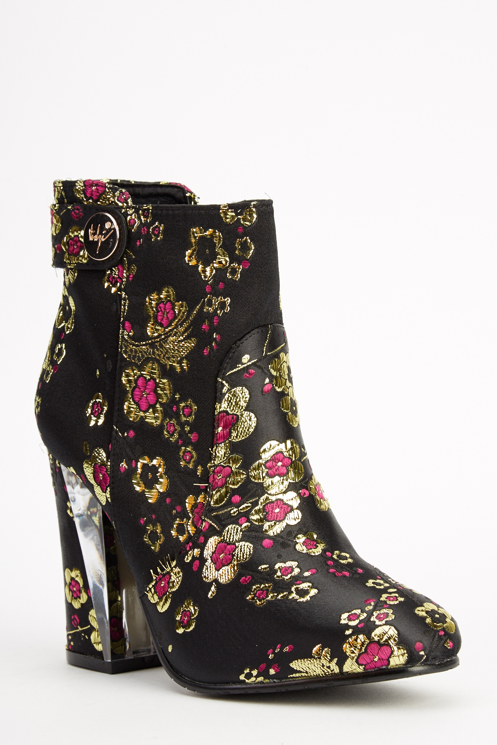 Sergio Todzi Metallic Floral Gold Heeled Boots - Limited edition ...