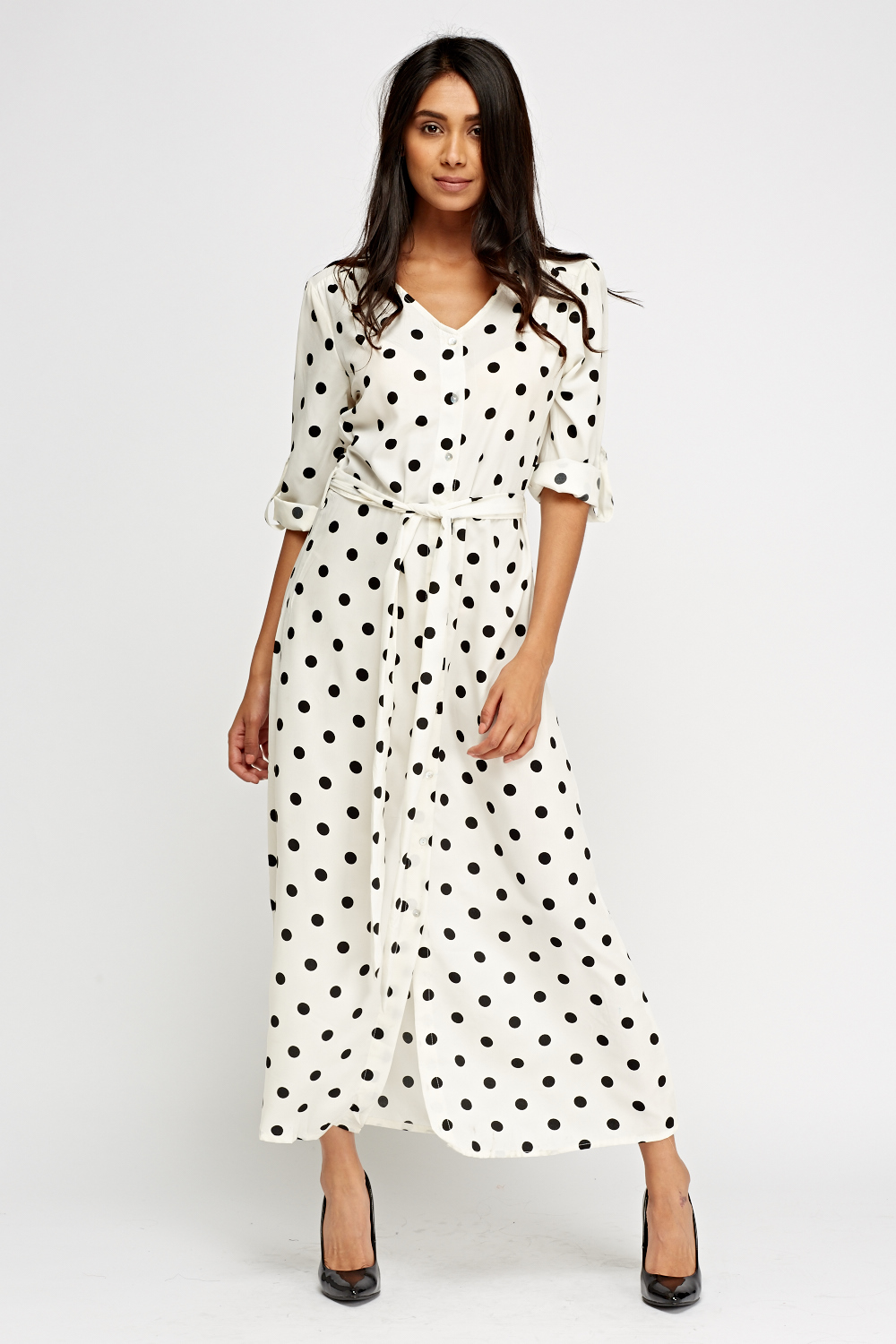 2244円 オンラインショップ ミスガイデッド レディース ワンピース トップス Polka Dot Print Milkmaid Midaxi Dress