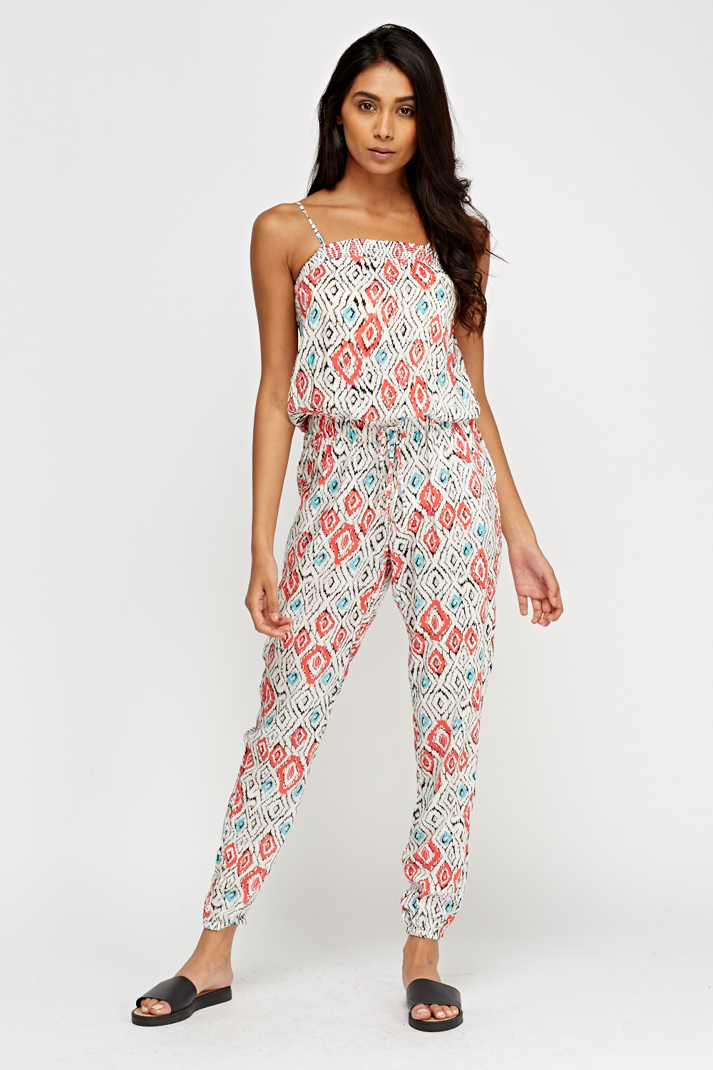 Printed White Jumpsuit - Just $7
