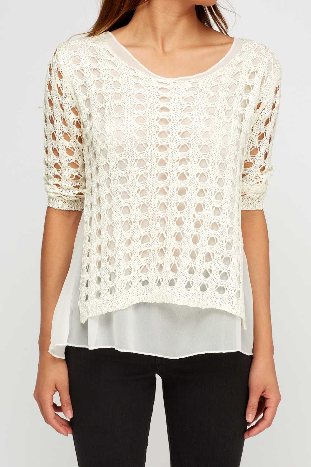 Loose Knit Overlay Top - Just $7