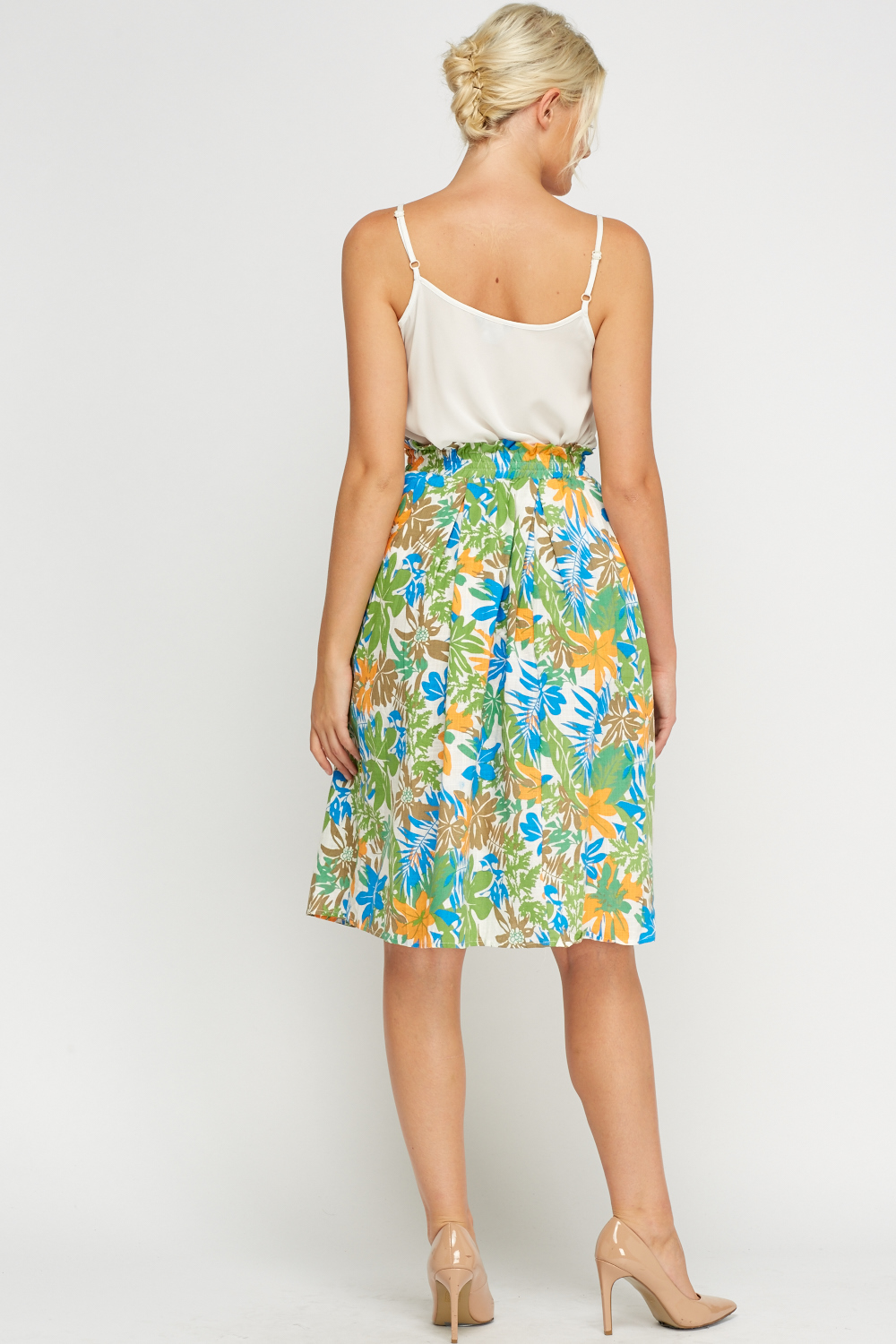 Box Pleated Floral Skirt - Just $6