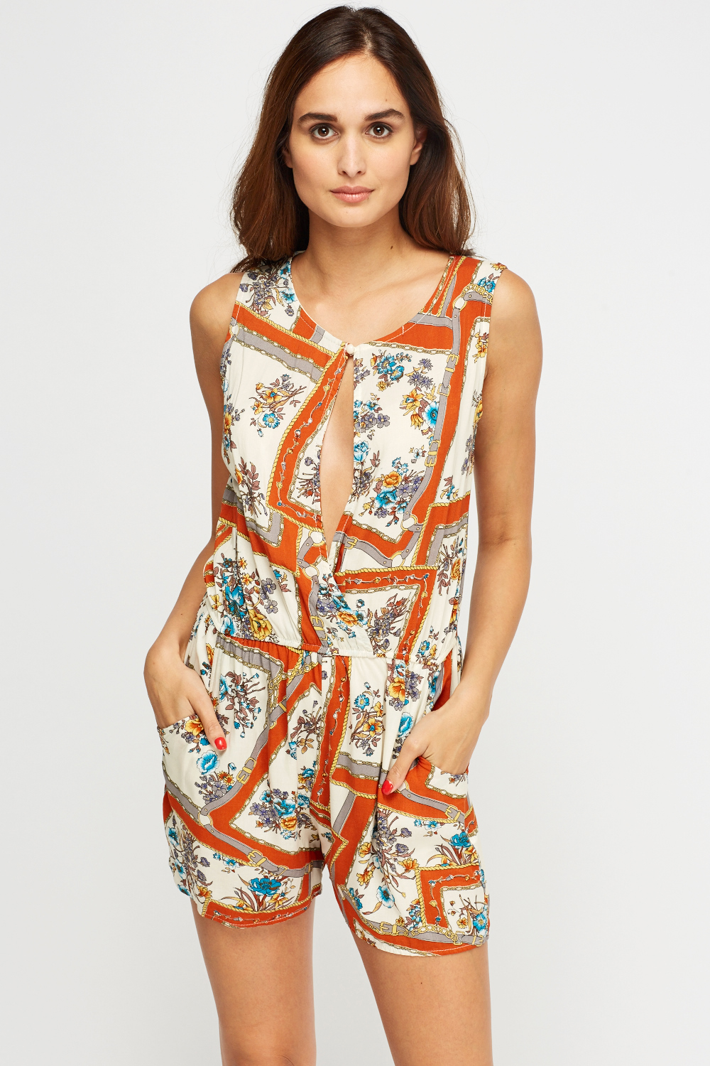 Wrap Front Printed Playsuit - Just $3