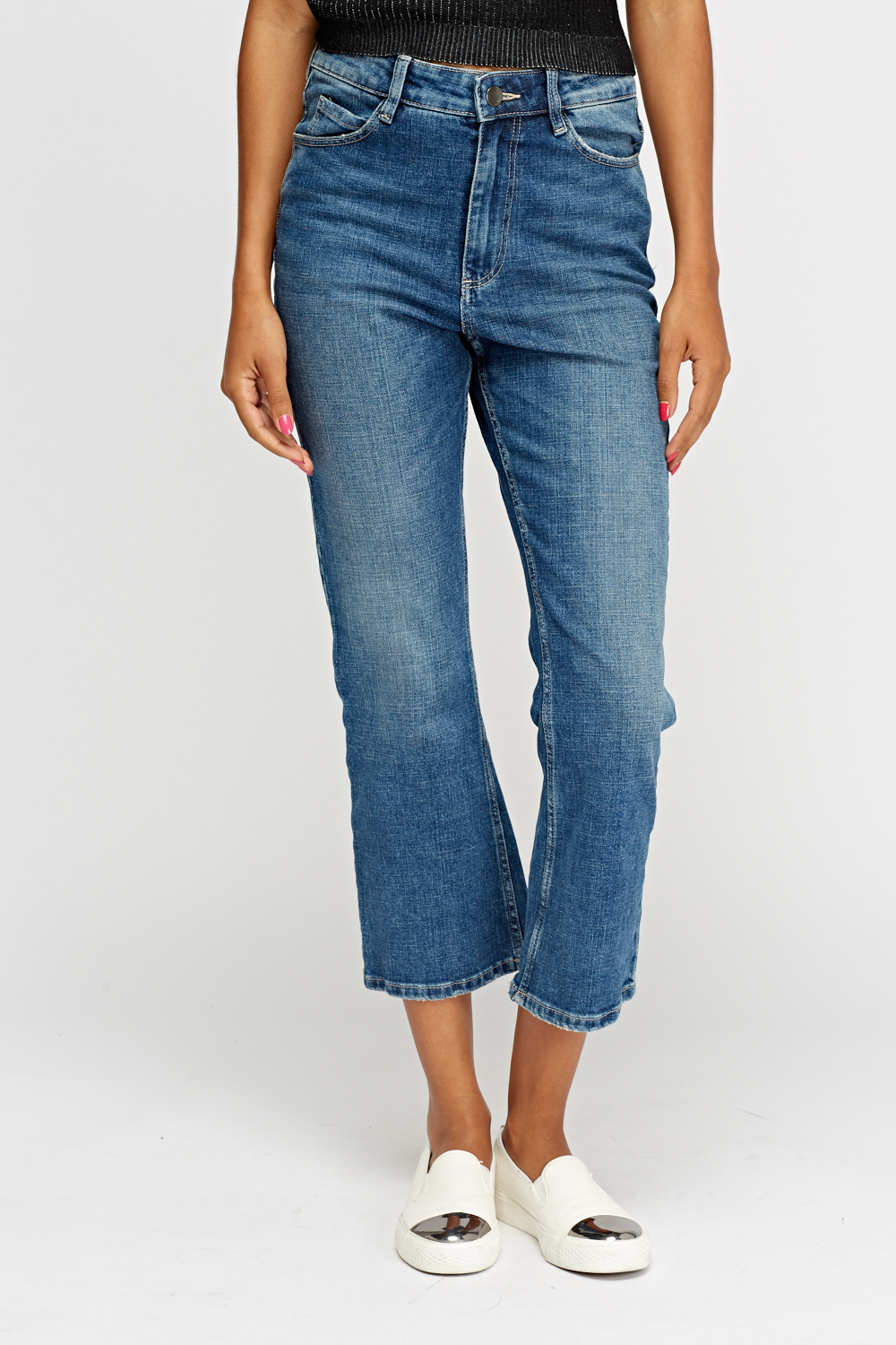 Straight Leg Cropped Jeans - Just $7