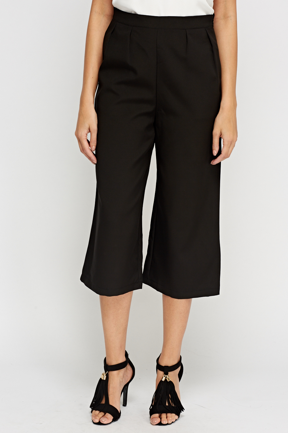 Pleated Front Culotte Trousers - Just $6