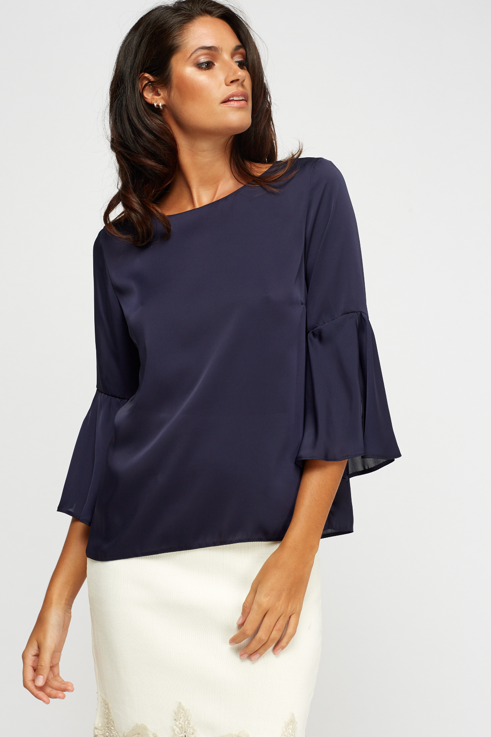 Flare Sleeve Sheer Blouse - Just $7