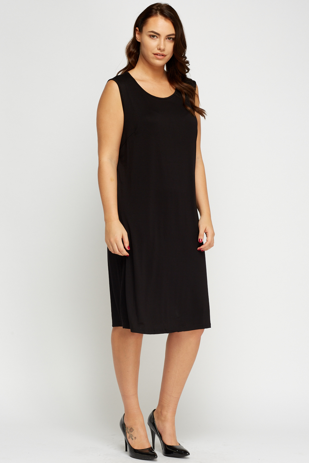 Sleeveless Long Black Dress - Just $7