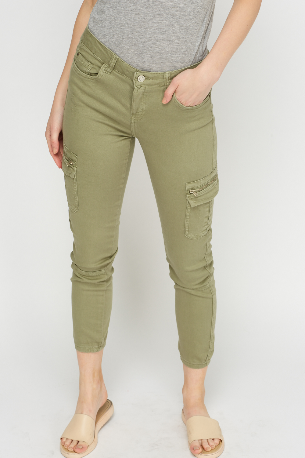 elasticated waist combat trousers