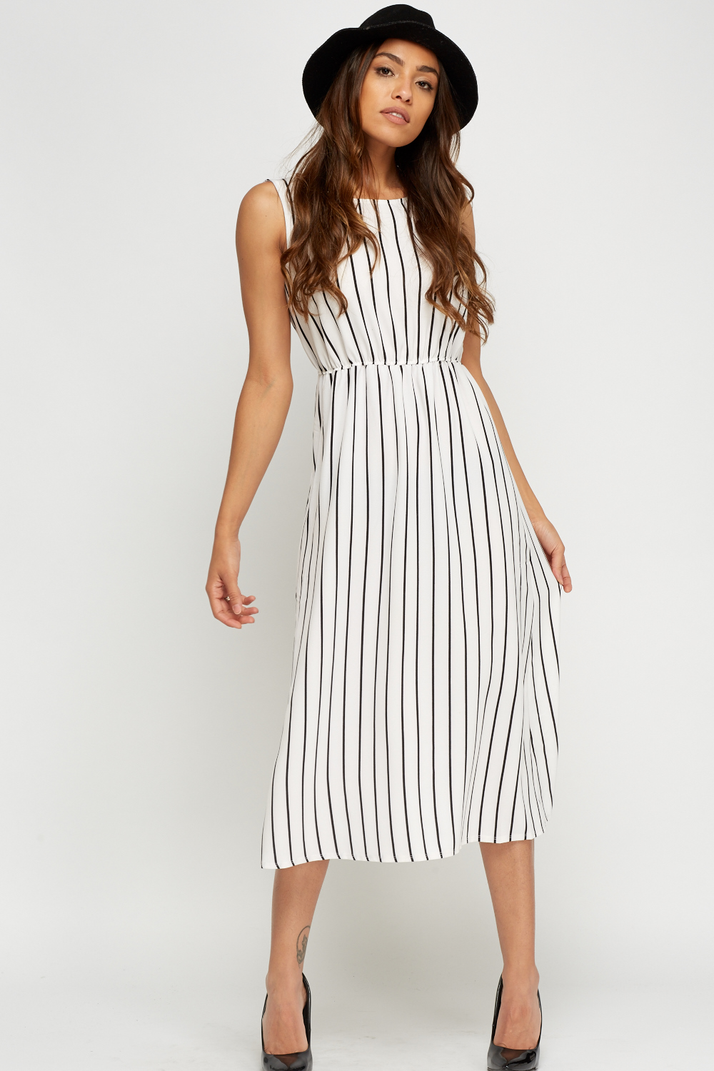 Striped Sleeveless Midi Dress - Just $7