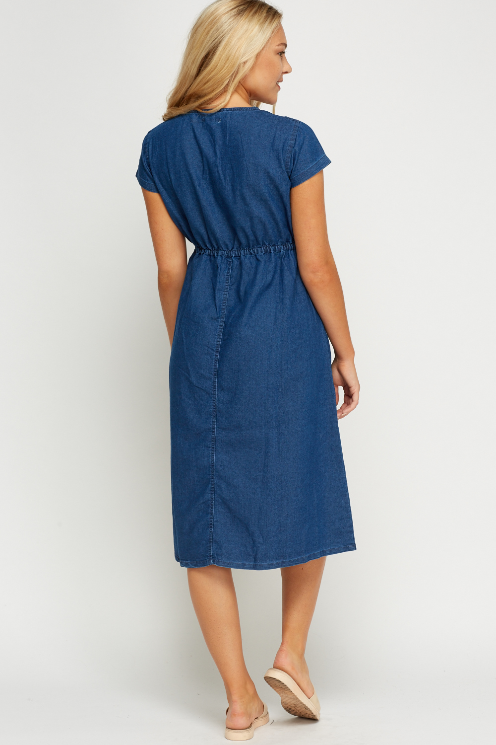 Cap Sleeve Denim Dress - Just $7