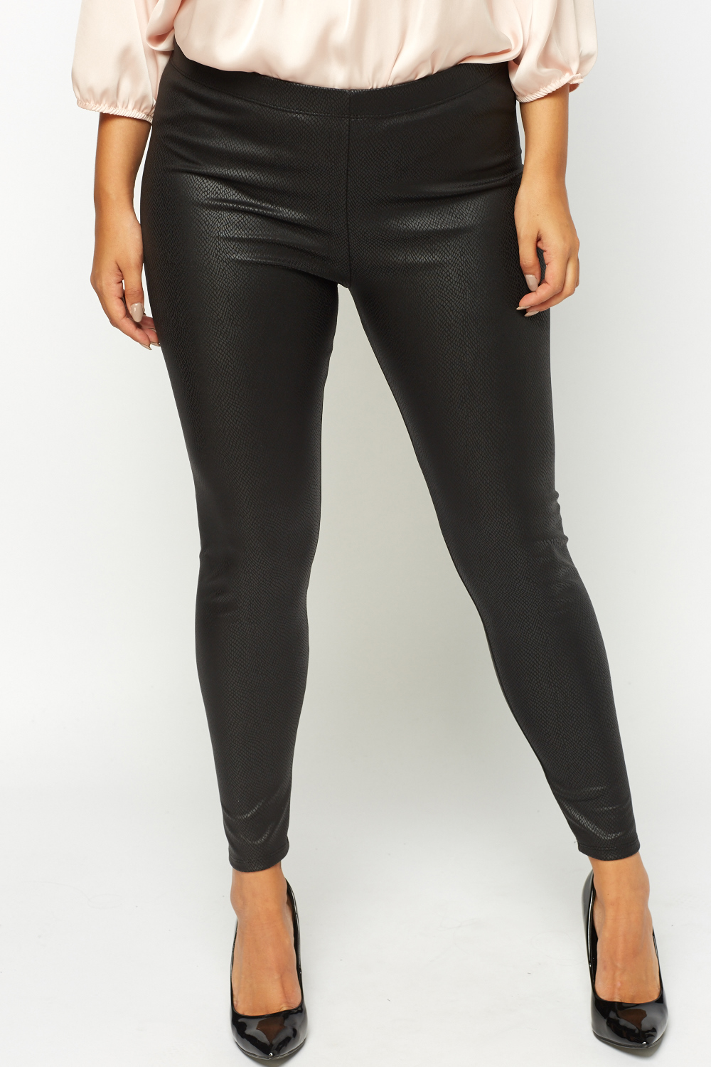 Download Mock Croc Fitted Leggings - Just $6