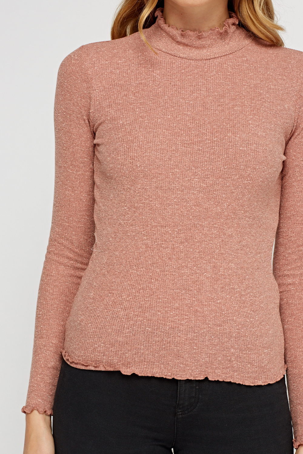 Frilled Dusty Pink Knit Top Just 7