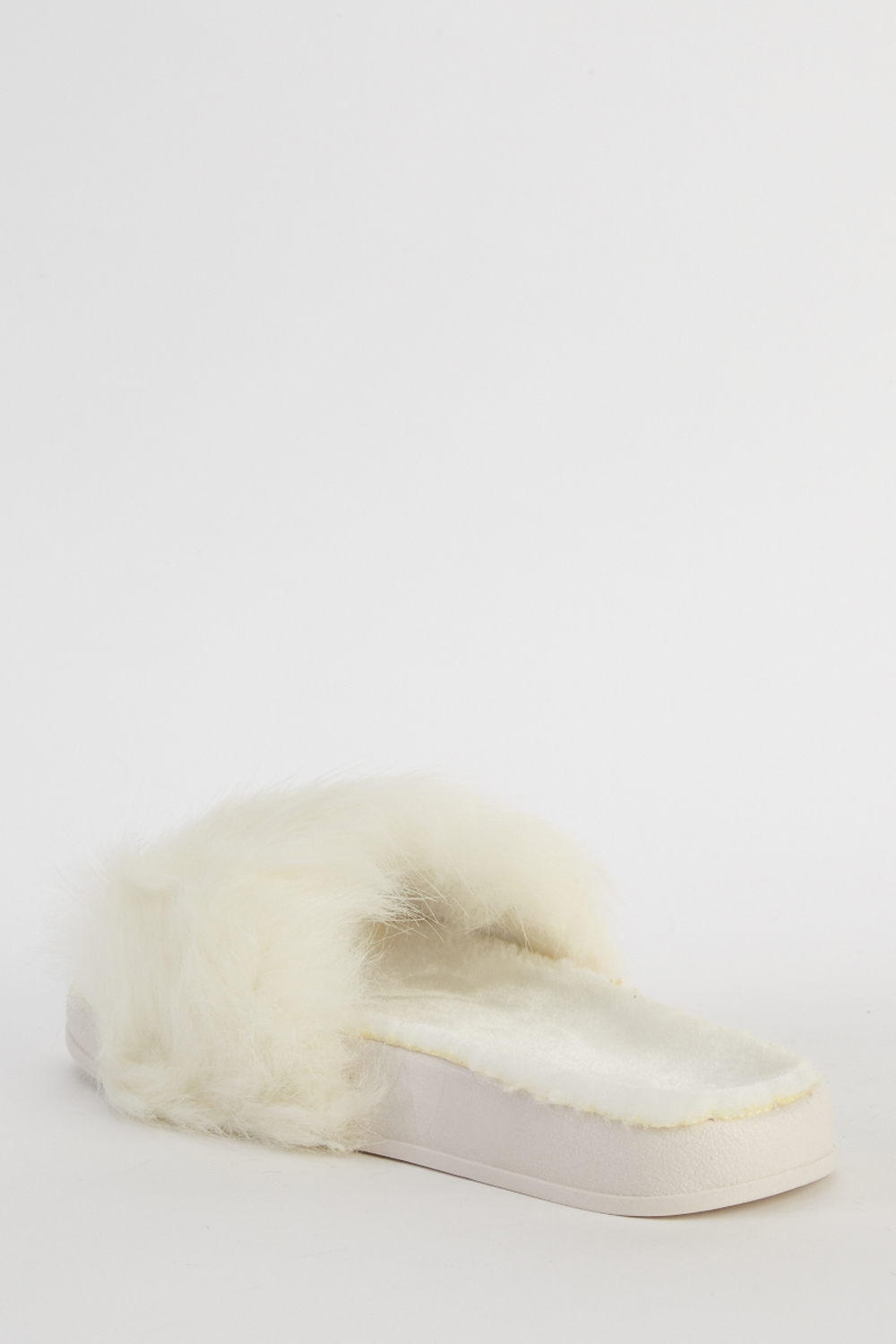 Faux Fur White Sliders - Just $6