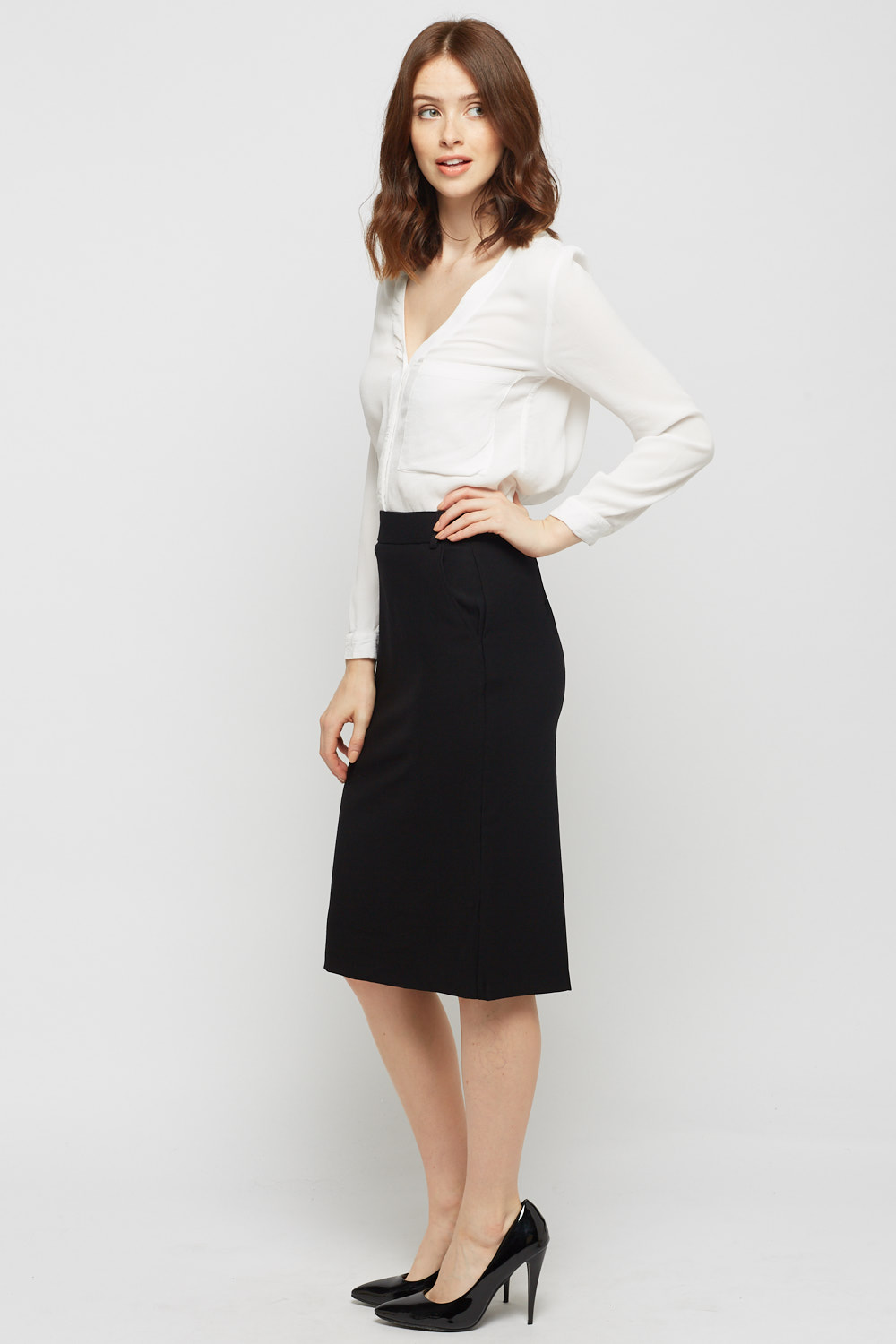 Black Formal Midi Skirt - Just $3