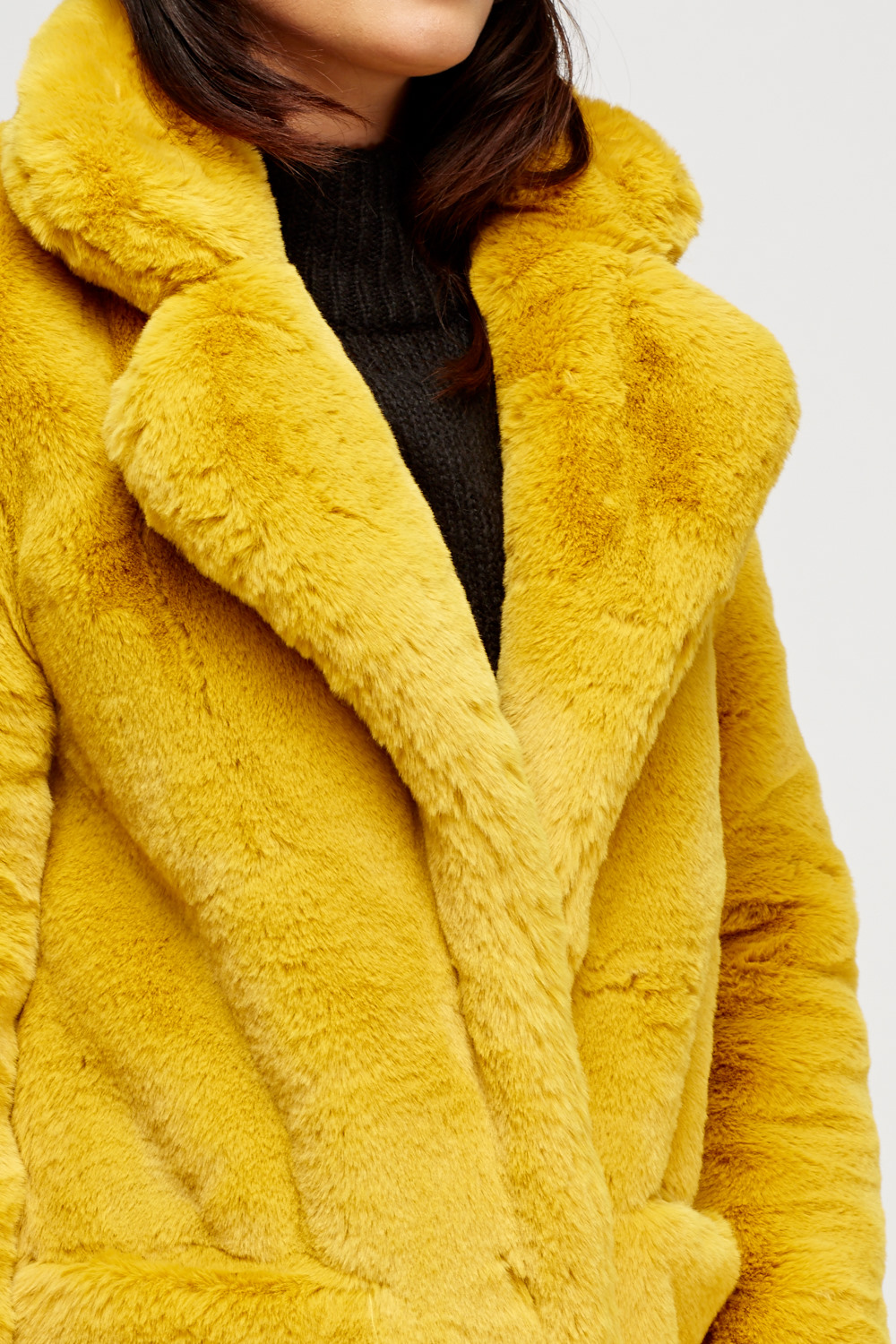 K.ZELL Mustard Teddy Bear Faux Fur Coat - Limited edition | Discount ...