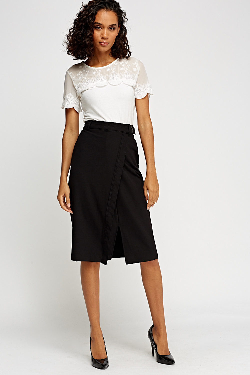 Wrapped Belted Midi Skirt - Just $7