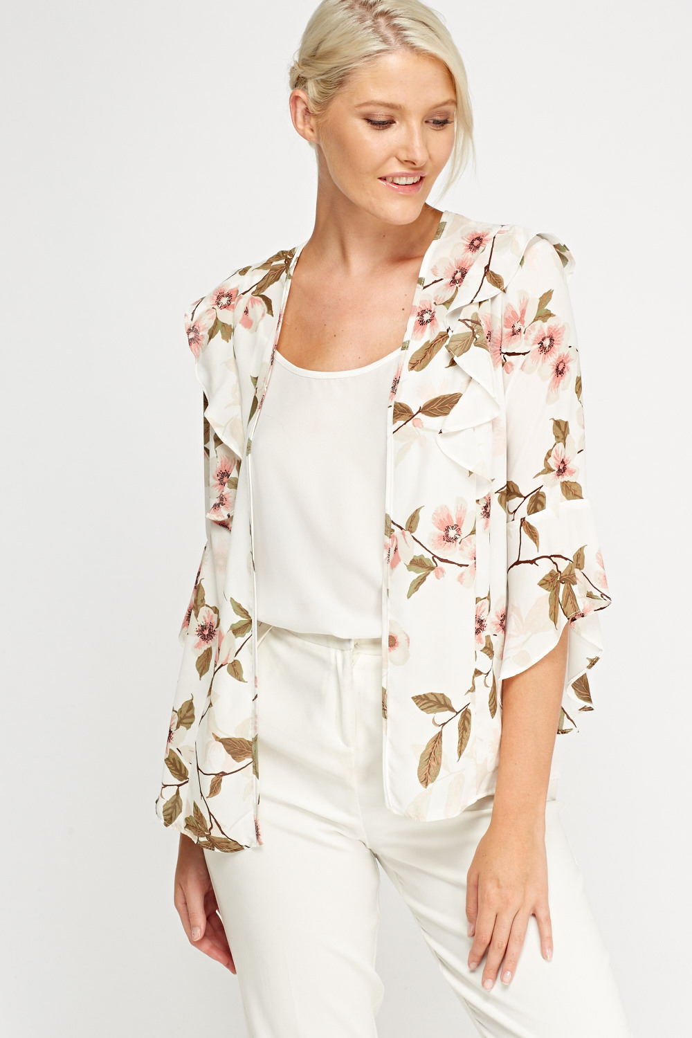 floral thin cardigan