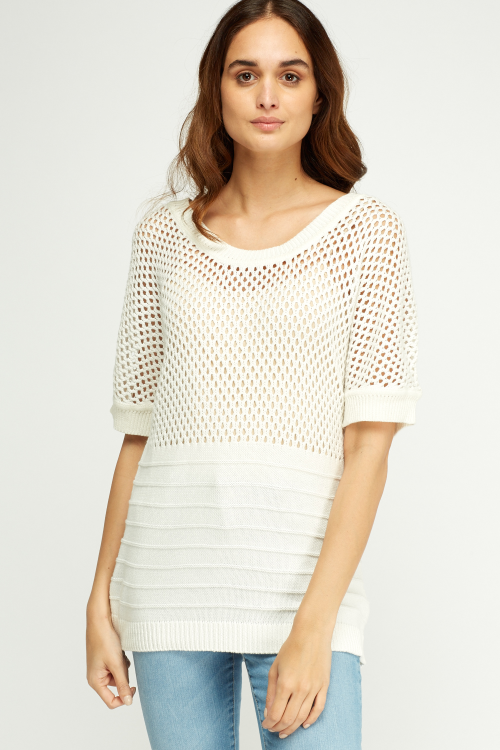 Loose Knit Short Sleeve Jumper - Just $4