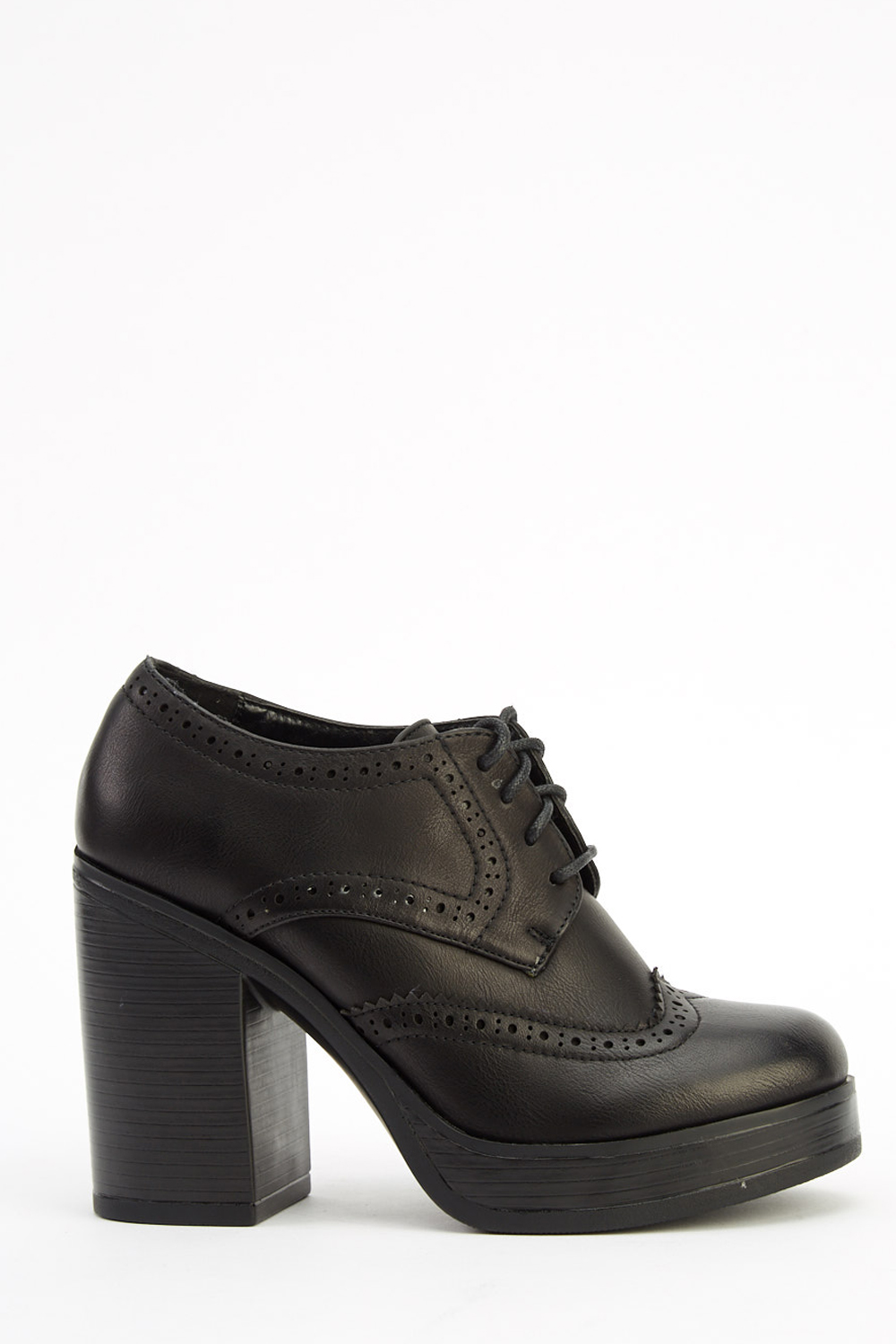black heeled brogues