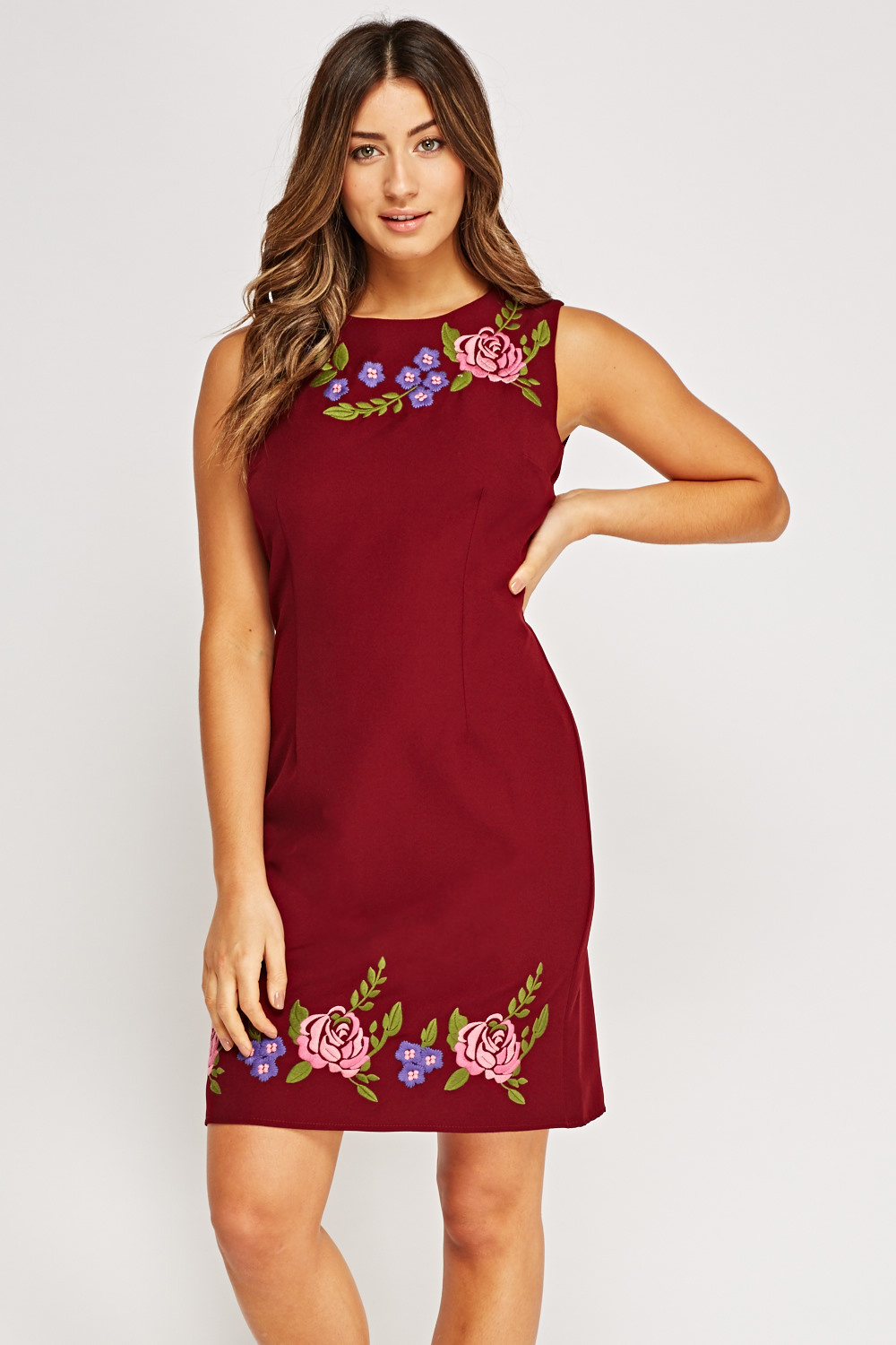 Floral Embroidered Shift Dress Just 7