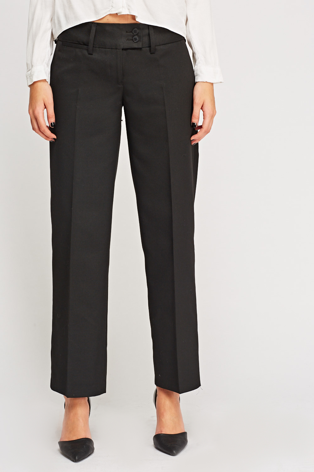Black Formal Tapered Trousers - Just $7